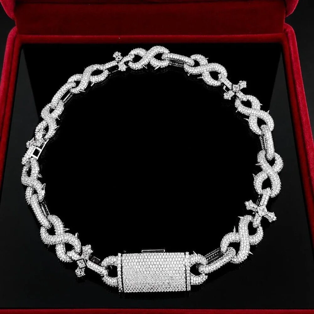 Silver Chain Necklace With Cross 20inch